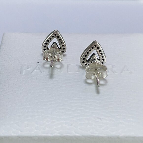 Pandora Sparkling Freehand Heart Stud Earrings - Picture 4 of 4